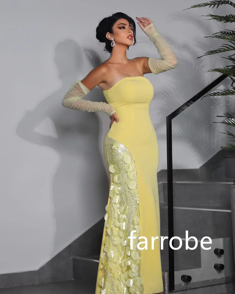 Customized Sexy Jersey Pleat Mermaid Strapless Midi Dresses Bespoke Occasion Dresses Classic Exquisite Modern Style Pastrol Unis