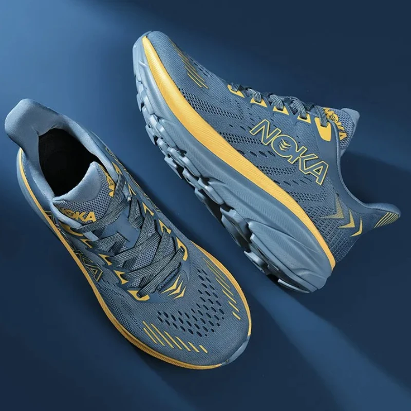 

Men's Running Shoes Breathable Lightweight Marathon Athletic Nonskid Elastic Sports Sneakers