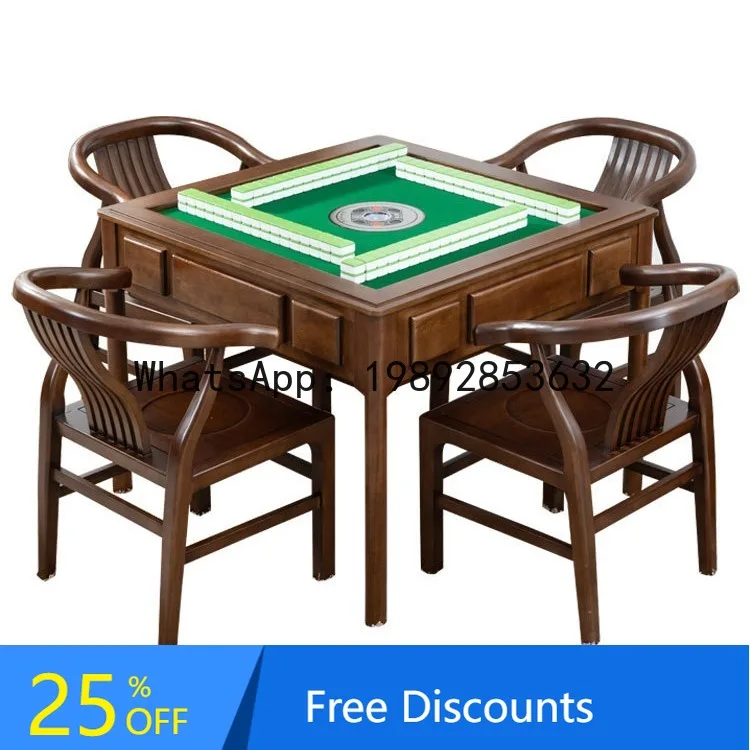 YFY Solid Wood Mahjong Table Fully  Home Mahjong Machine Dining Table Dual-use Integrated Intelligent New Chinese Style Electric