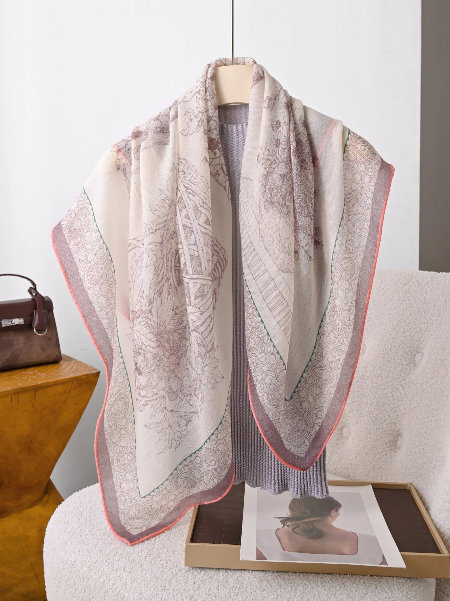 pink-flower-basket-scarf-00-soluble-wool-thin-air-conditioner-awl-versatile-gentle-spring-summer-autumn-winter-women's-scarf