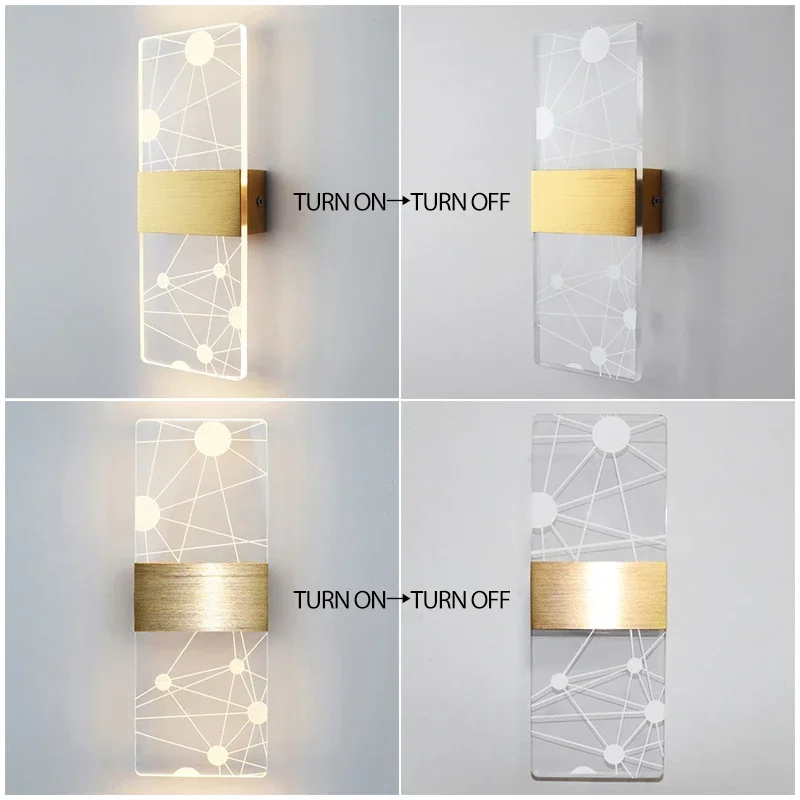 Imagem -03 - Nordic Acrílico Led Lâmpada de Parede Interior Sconce Lâmpadas Moderno Sconce Luzes do Quarto Sala de Estar Luz de Cabeceira 27cm 6w 85265v