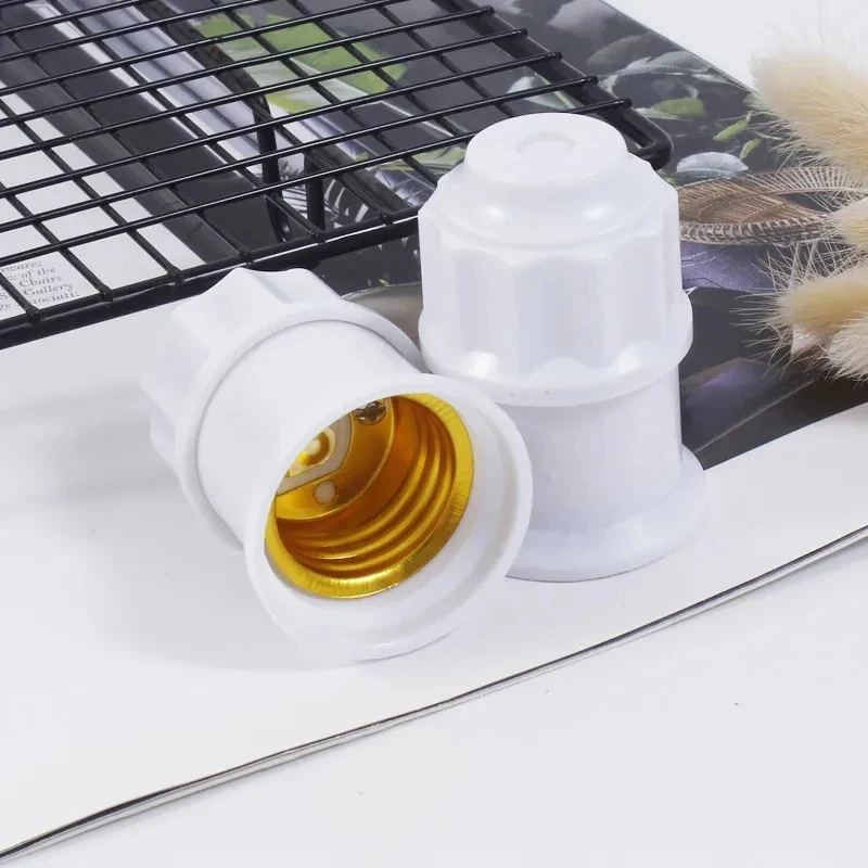 

5-50pc E27 Screw Lamp Holder White Gold Ceiling Light Lamp Bulb Fixing Base Stand Socket For Home 6A 250V