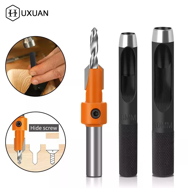 

【W】1 комплект из углеродистой стали, деревообрабатывающий зенковка, фреза, экстрактор винтов, удаление сноса для фрезы по дереву