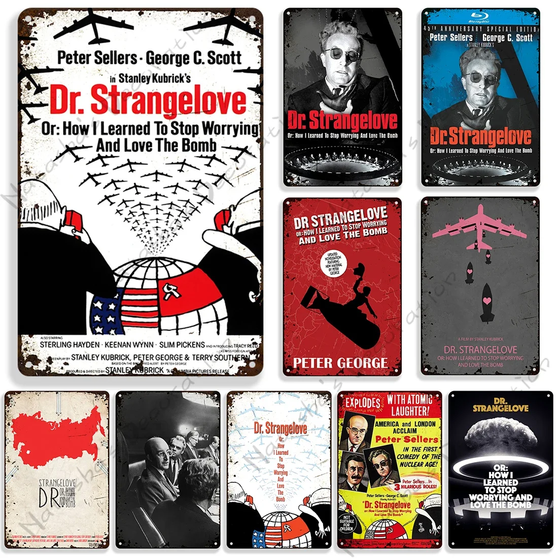 1964 British Movie Dr. Strangelove Metal Poster Retro Metal Tin Sign Home Bar Metal Plaque Industrial Decor Club  Signs