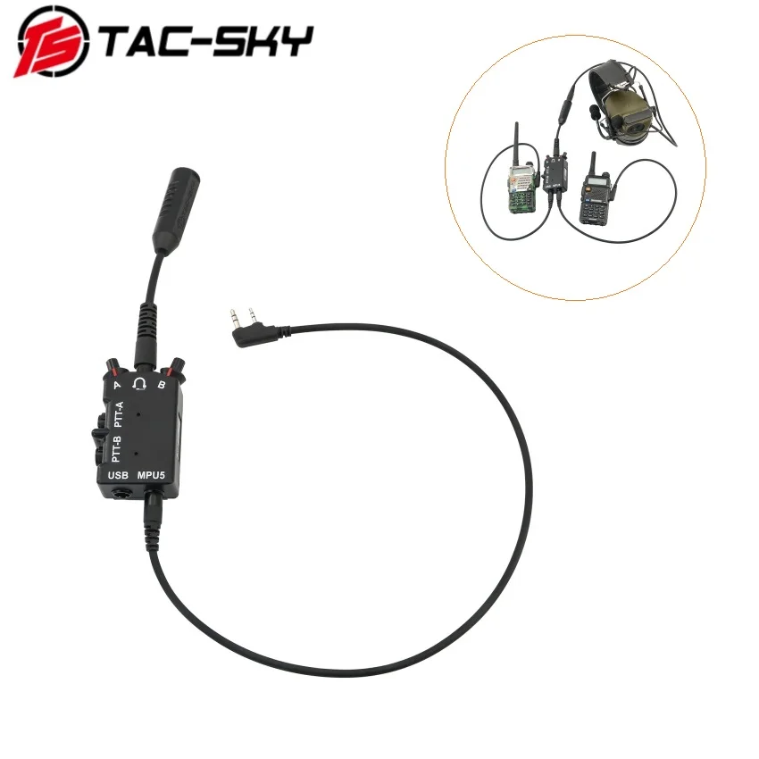 Hunting and Shooting Game Dual-channel PTT, Compatible with MPU5, Works with COMTA Tactical Headsets and Baofeng Walkie-talkies