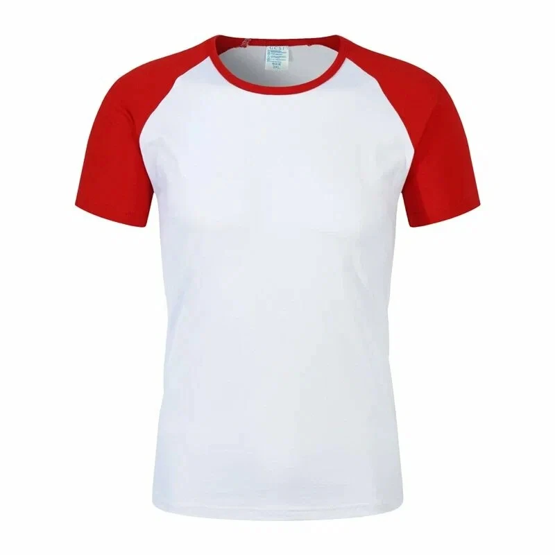 Men's Simple Basic Style T-shirt Fashion Color Block Print Tee Outdoor Run Fitness Sport Short Sleeve T Shirts Casual Loose Tops