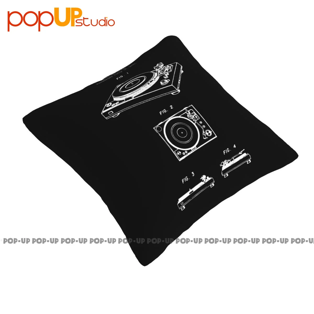 Terse Technics Patent Dj Turntable House Hip Hop Music Pillowcase Throw Pillow Cover Fashion Decoration Anti-Bacterial