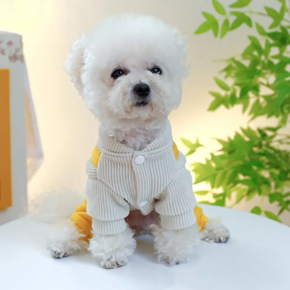 Puppy Home Clothes for Warmth Pet Overalls for Dogs Stylish Breathable Pet Overalls Cute Yellow Tiger Bib Pants for Dogs Cats