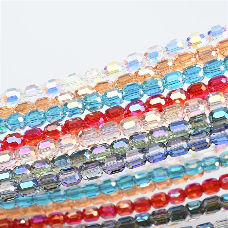 Czech Multicolor Loose 10mm Glass Cylindrical Beads Round Faceted Crystal Beads For Jewelry Making Diy Earrings Accessories