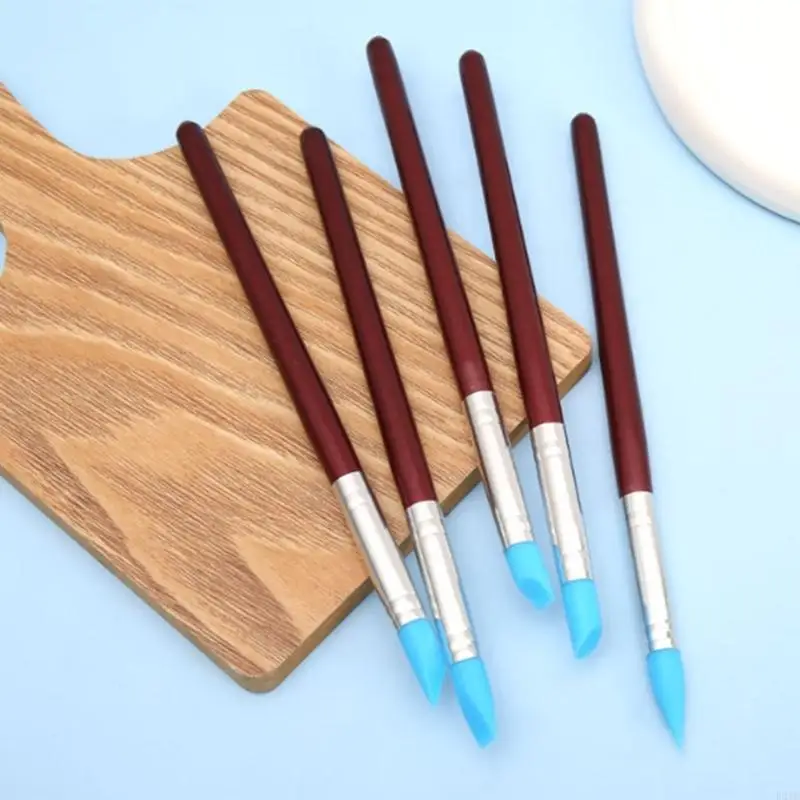5Pcs Silicone Clay Sculpting Tool Pottery Embossing Tool Modeling Dotting Tool 