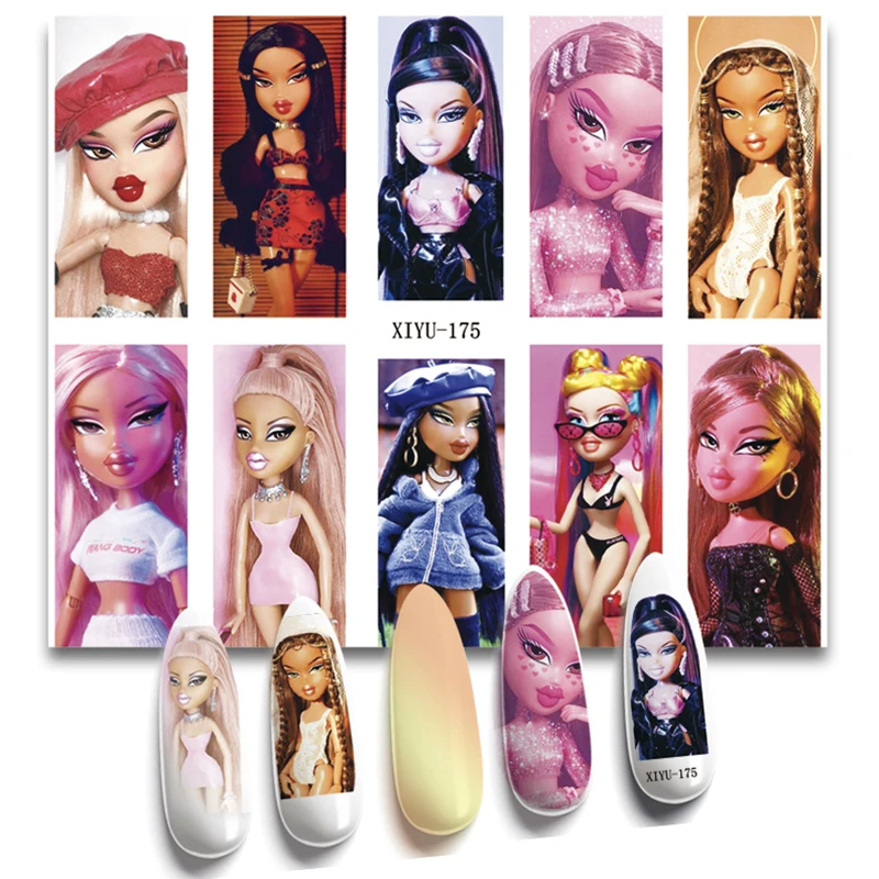 1 Sheet Cute Girl 3D Nail Stickers Self Adhesive Transfer Sliders Anime Stickers Nail Decorations Press on Nail