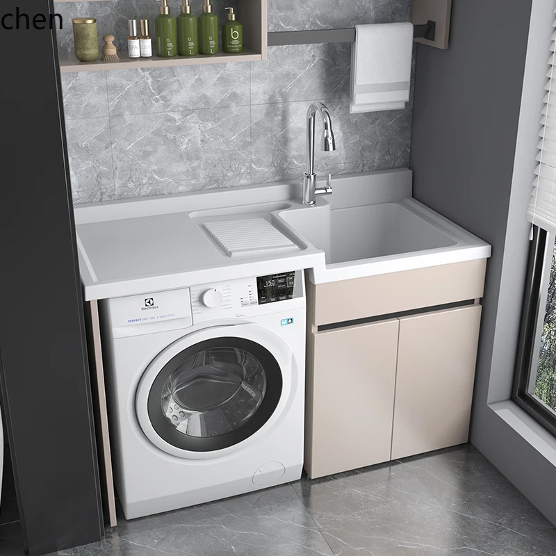 YFY Washing Machine Balcony Integrated Cabinet Combination Laundry Cabinet Laundry Sink Basin Companion