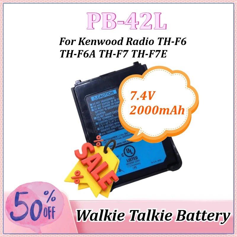 

7.4V 2000mAh Li-ion Walkie-talkie Battery PB42L PB-42L for Kenwood Radio TH-F7 TH-F7E TH-F6 TH-F6A