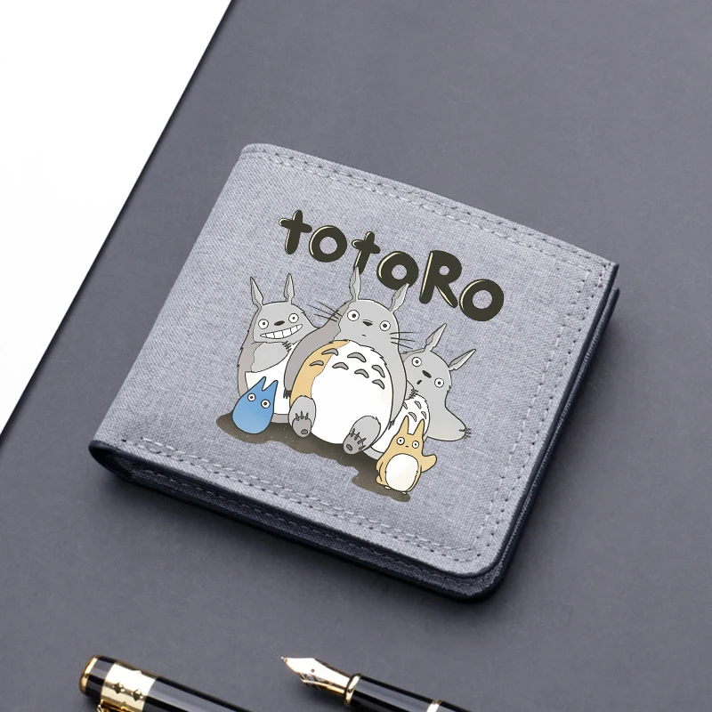 Totoro Man Wallet Anime Cartoon Print Short Wallets Portable Card Pack Fashion Coin Purse Adult Card Holder Male Money Bag Gift