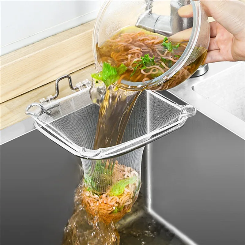 50Pcs Disposable Kitchen Sink FilterMesh Sewer Garbage Filter Meal Residue Pool Mesh Bag Drainage Screen Sink Garbage Net