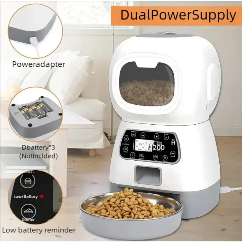 3.5L Automatic Pet Feeder For Cats WiFi Smart Swirl Slow Dog Feeder With Voice Recorder Large Capacity Timing Cat Food Dispenser