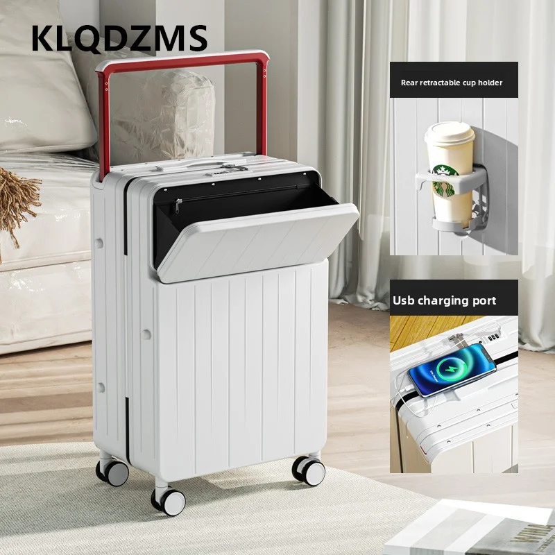 KLQDZMS Valigia multifunzionale con apertura frontale Scatola d'imbarco Trolley per laptop 20 "22" 24 "26 pollici Scatola password per studenti Bagagli