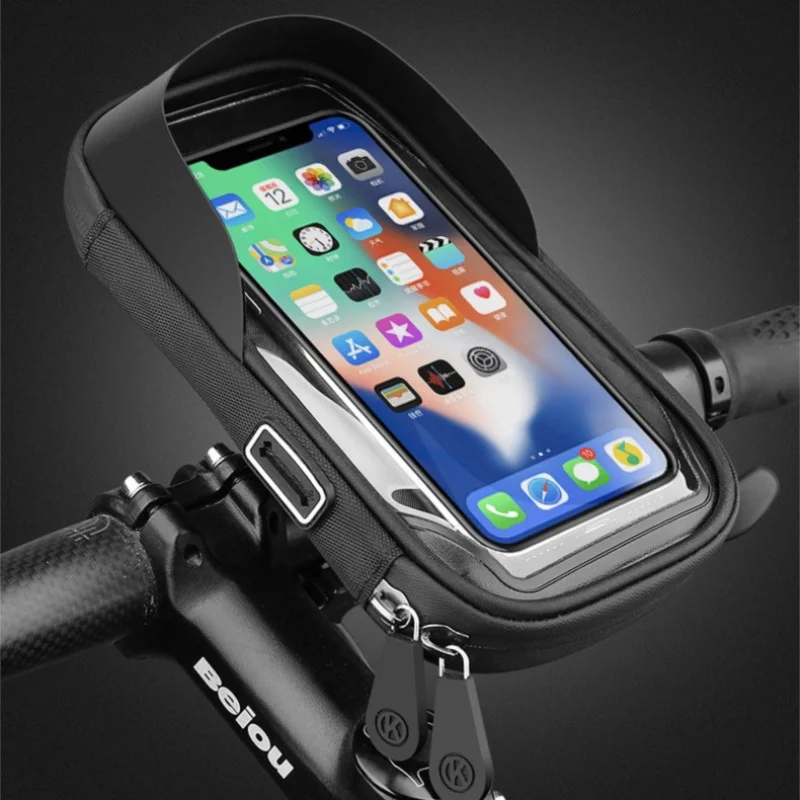 

Waterproof Touchscreen Phone Mount with Card Slot for Bike, Motorcycle & E-Scooter – Sunshade Navigation Holder