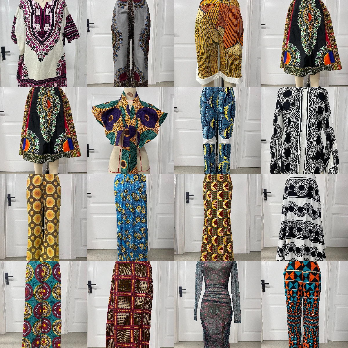 

African Clothing Sample Stock Clearance Colorful African Batik Print Women's Tops and Dresses