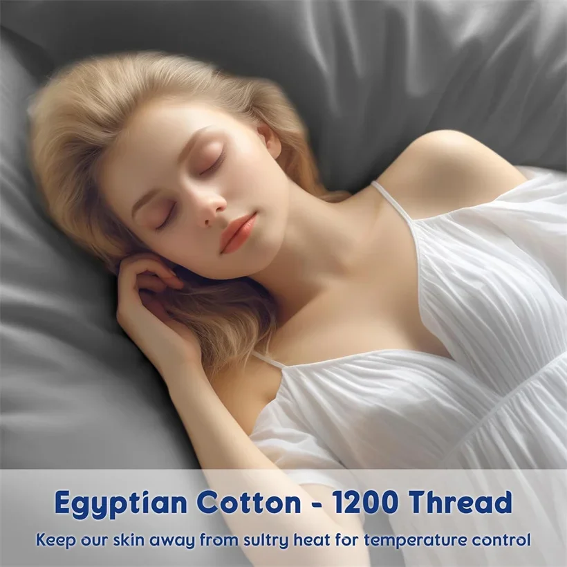 Luxury 100% Egyptian Cotton Flat Bed Sheets Hotel Home Bed Linen 1200 Thread Count Top Sheets Solid Bedsheet Ultra Soft 1 Piece