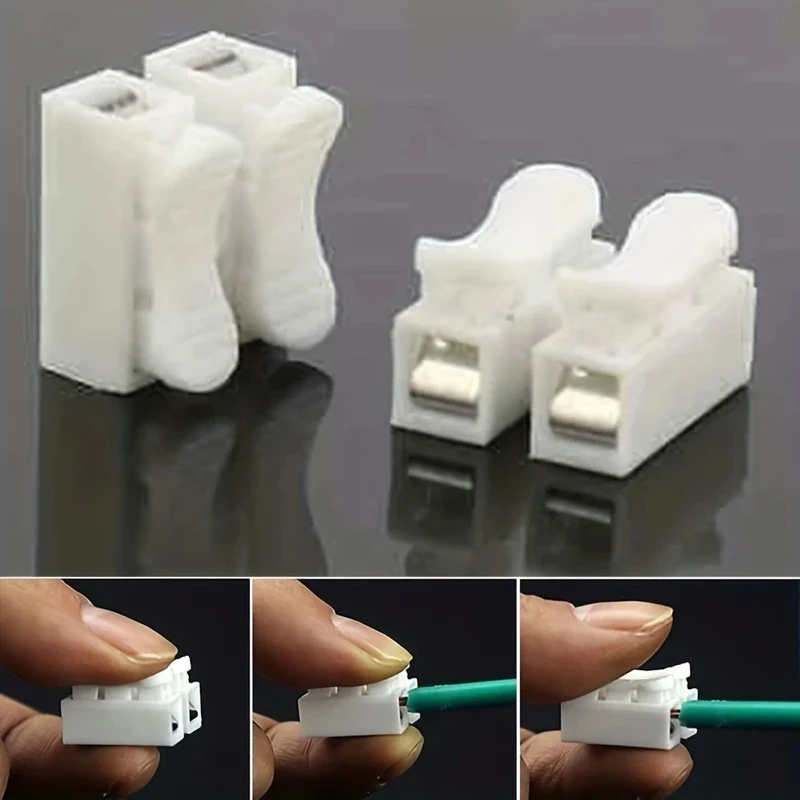 20pcs No Solding Welding Quick 2P Cable Wire Connector No Screw Terminal  Block Spring Clamp