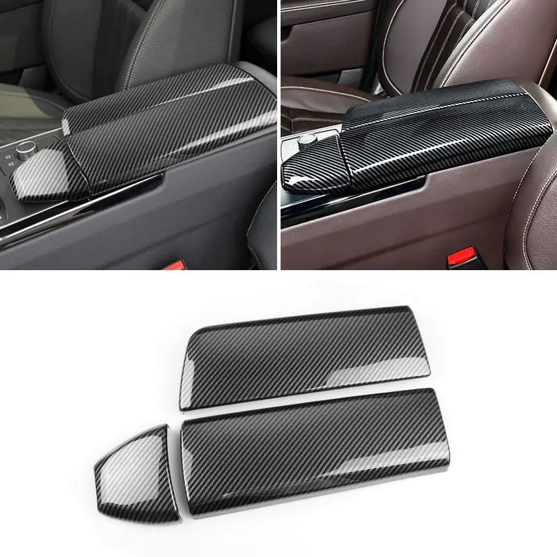 ABS Carbon Style For Mercedes Benz GLE GLS Class X166 W166 C292 GLS400 GLE300 320 350 Car Center Console Armrest Box Cover Trim