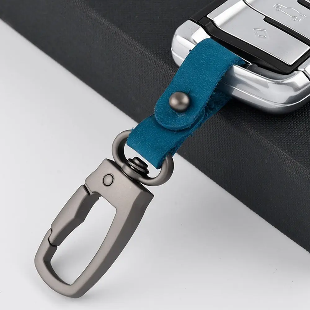 سلسلة مفاتيح معدنية للرجال والنساء ، حلقة من سبائك الزنك ، مقاومة للفقد ، ثقيلة ، جلد طبيعي ، سلسلة مفاتيح عالمية للسيارة