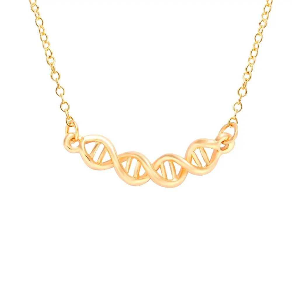 Infinity Spiral DNA Double Helix Chemistry Science Necklace Molecule Pendant Necklace