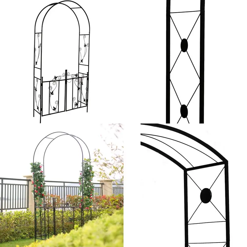 

7.5-Foot Tall and 3.9-Foot Wide Steel Garden Archway for Climbing Plants, Outdoor Garden and Backyard Decor