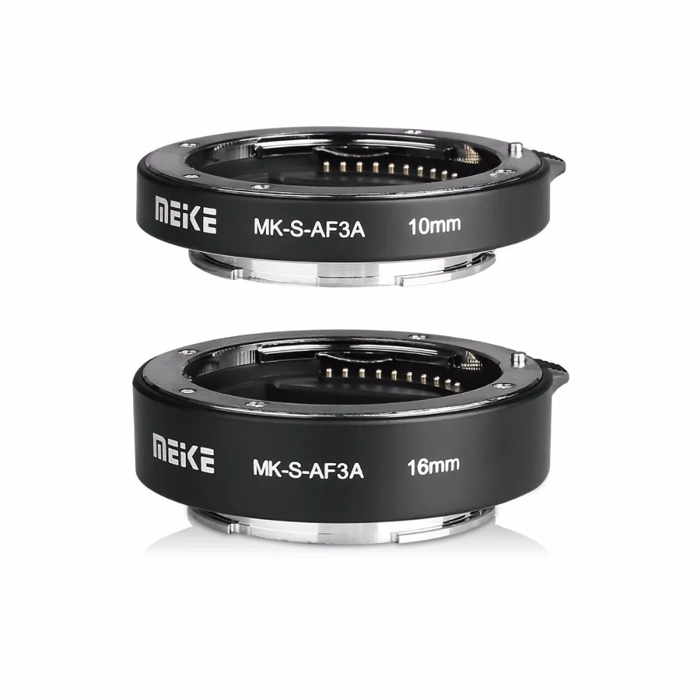 MEKE Meike MK-S-AF3A Metal AF Macro Extension Tube Auto Focus Adapter ring 10mm 16mm for Sony Mirrorless A7 NEX E-Mount Camera