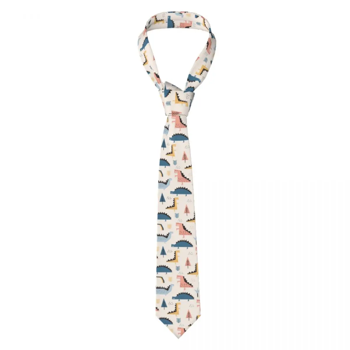 

Mens Tie Slim Skinny Dinosaur Pattern Necktie Fashion Free Style Tie for Party Wedding