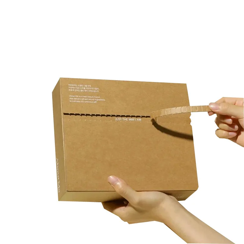 Custom Corrugated Paper Box Product Clothing Cosmetic Packaging Box Custom Zipper Self-Adhesive Tear-Off Bo