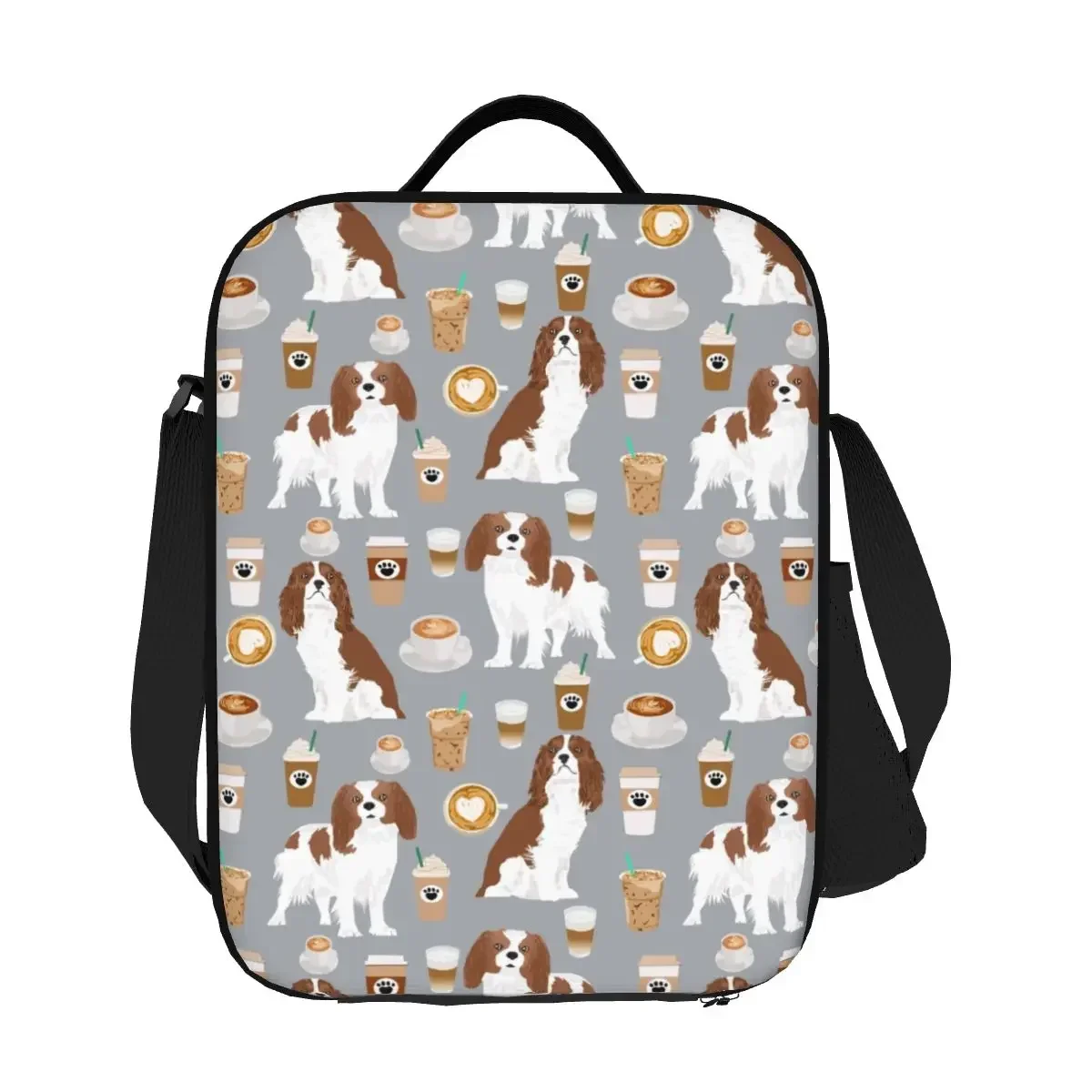 King Spaniel-Sac à lunch isotherme pour animaux de compagnie, boîte à bento, récipient pour le travail, l'école, les voyages, le portrait de chien