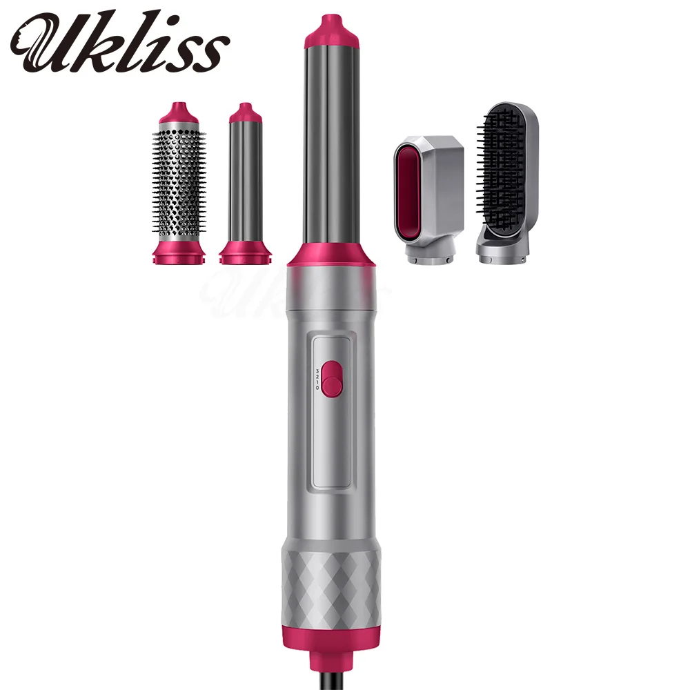 UKLISS Hot Air Brush Hair Dryer 5 in 1, Air Styler with Curling Iron, Straightening Brush