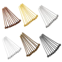 100-200pcs/lot Metal Copper Ball Pins Head Pins Gold Silver Color Ball Needles For DIY Earrings Necklace Jewelry Making Findings