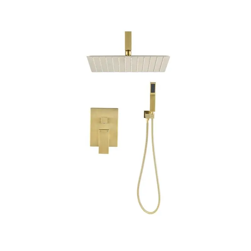 

Ceiling Shower Combo Set with Handheld & 12" Showerhead, Modern Rainfall System for Luxurious Bathroom Experience