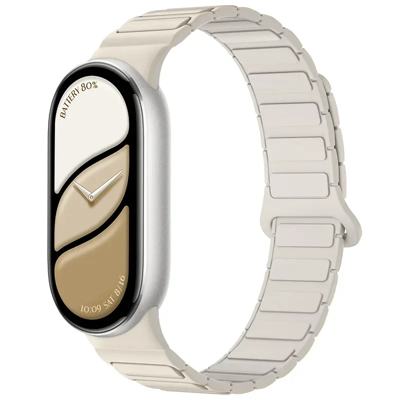Neues Silikon-Sportarmband für Xiaomi Watch 10/9/8 Zweifarbiges Magnetarmband für Miband 10 NFC Smartwatch Ersatz-Armband