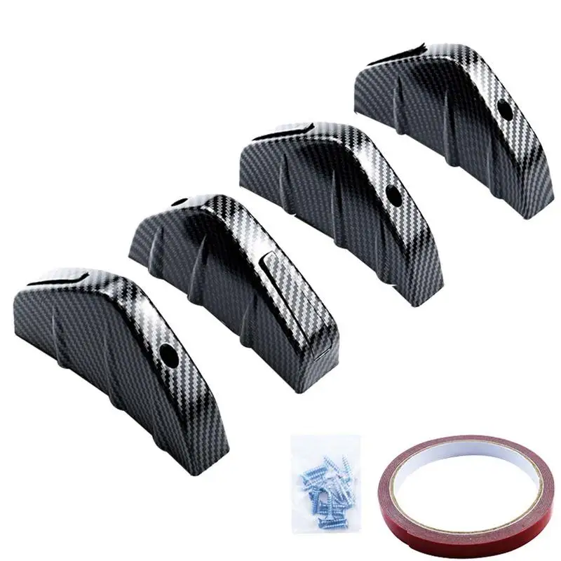 Rear Bumper Fins Rear Bumper Lip Spoiler Universal Rear Bumper Diffuser Carbon Fiber Three-Dimensional Design 4 Pieces / Set