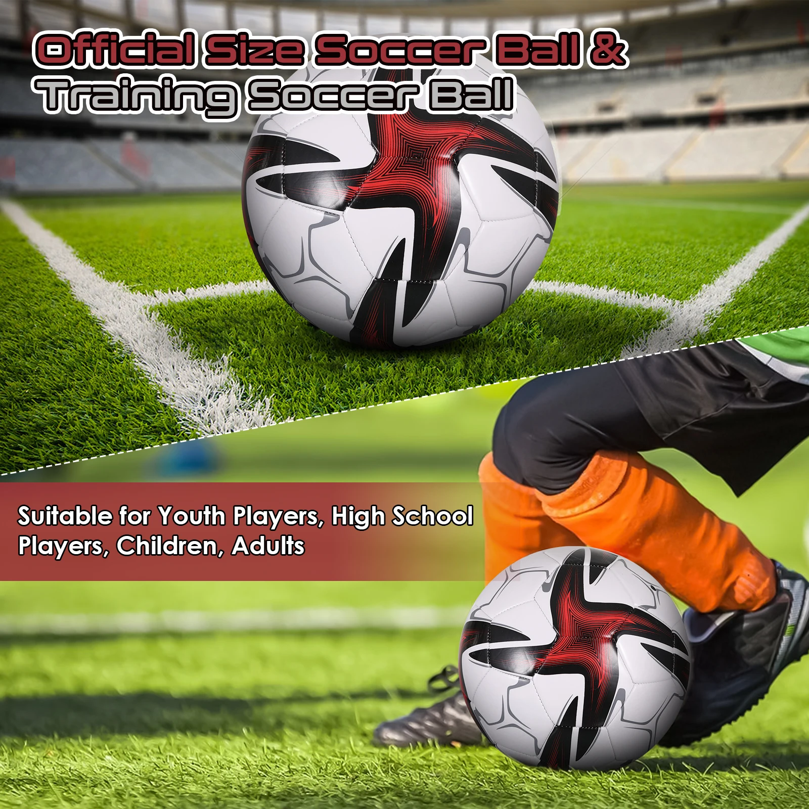 Size 5 Soccer Ball For Professional Training and Competition Ball Sessions Soft PVC Thickened Cover For Smooth Handling Football