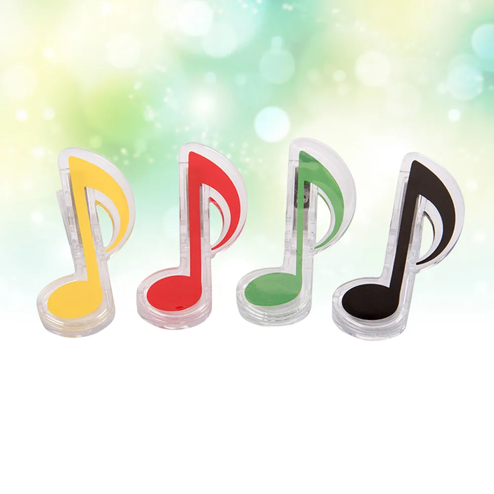 4Pcs Music Symbol Clip Plastic Mini Clips Decorative Photo Paper Card Holder Creative Stationery for Office Home Craft Projects