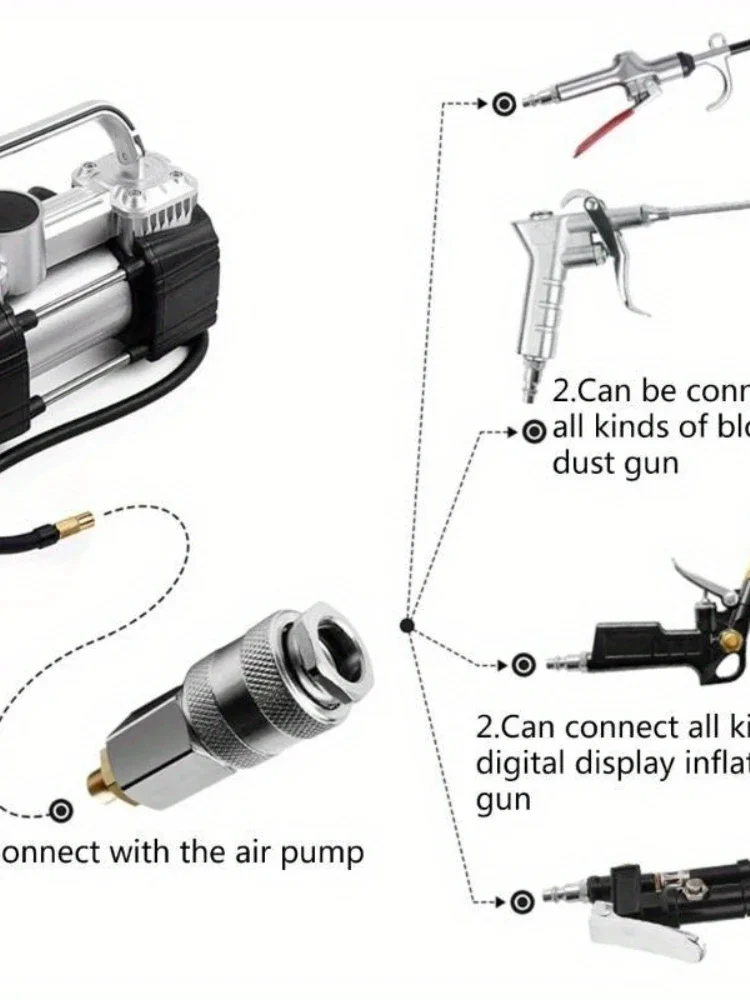 Connecteur rapide gonflable pour roue de pneu de voiture, 1 pièce, adaptateur de buse à filetage d'air, accessoire de tête de Conversion rapide, buse de Type Clip