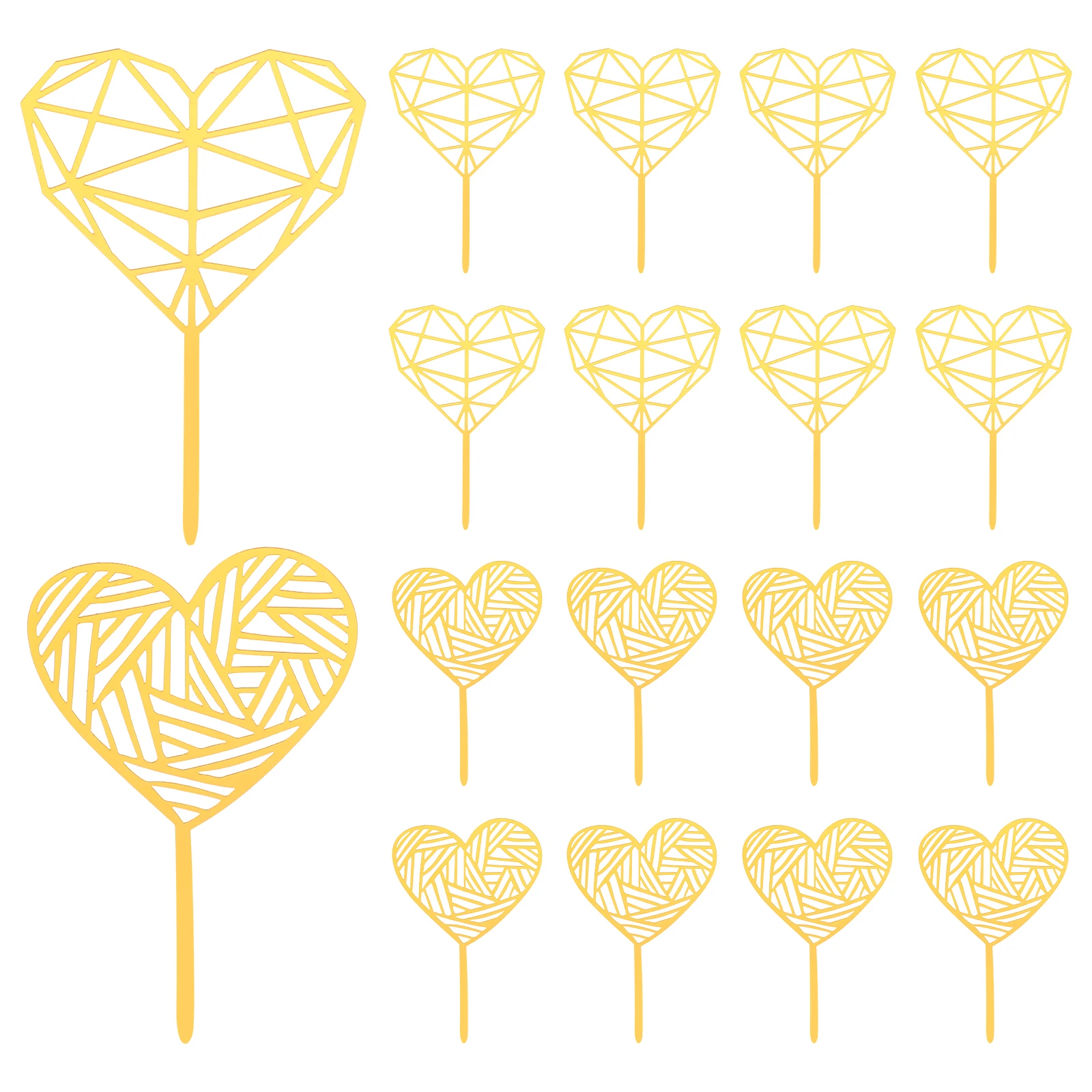 

40pcs Cake Decoration Acrylic Heart Cupcake Topper Wedding Valentine Bride Picks Party Supplies Cake Decorations