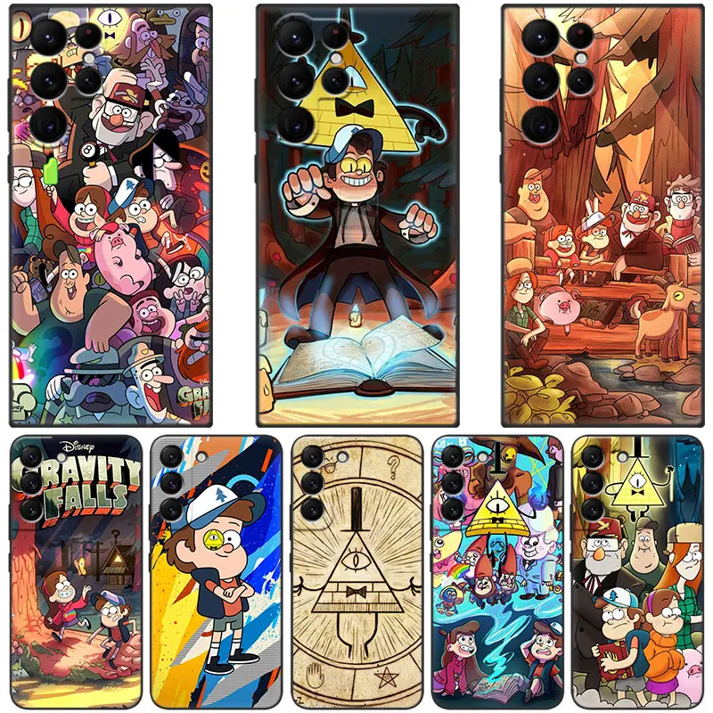 Gravity Falls Phone Case For Samsung Galaxy S23 S22 S21 Ultra S20 FE 5G S10E S10 Lite S9 S8 Plus S7 Edge Black Cover