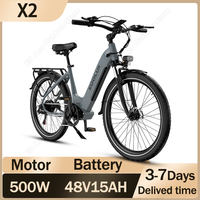 KOOLUX X2 Aluminum Alloy Electric Bike 500W Motor 48V15AH Lithium Battery Adult Electric Bicycle 26 Inch Tire Disc brake E-bike