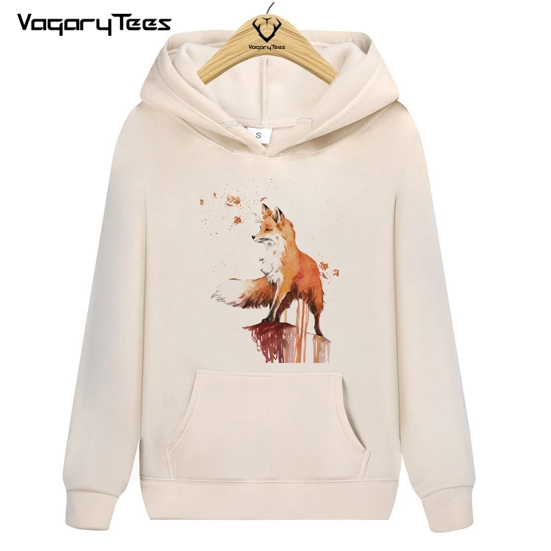 Harajuku 2022 Fox Animal Print Hoodies Autumn Women Tops Camiseta Feminina graphic Streetwear Hoodie Female