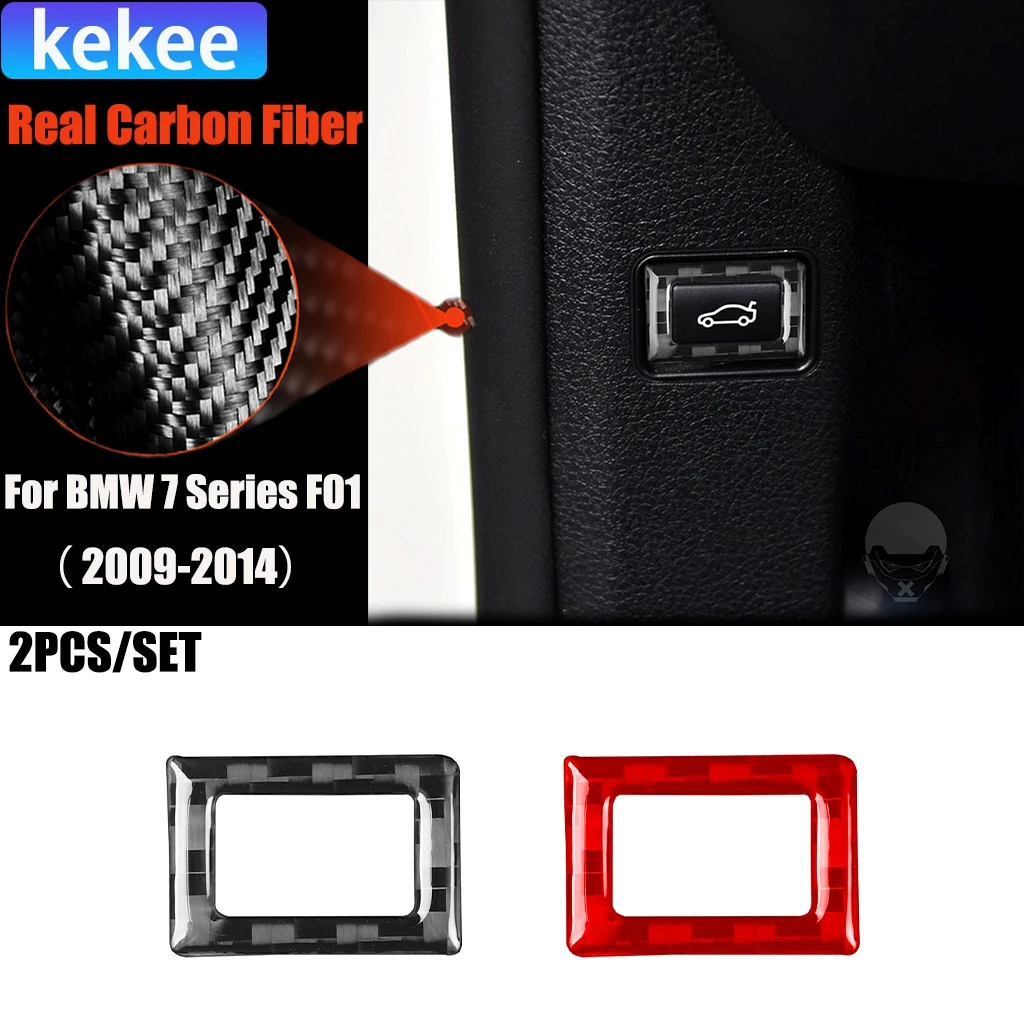 

Carbon Fiber Car Accessories Trunk Switch Interior Trim Cover Soft Sticker For BMW 7 Series F01 730li 740li 750li 2009-2014