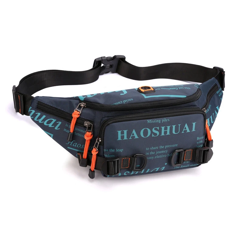 Trendy And Fashionable Men Sports Waist Bag Outdoor Running Chest Bag Waterproof Nylon Cycling Slanting Cross Male Bag