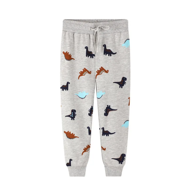 

Jumping Meters Dinosaurs Boys Girls Sweatpants Animals Autumn Spring Baby Trousers Drawstring Children's Full Pants Clothing