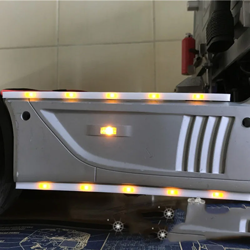 LED Light Bar Engineering Trailer Side Light for 1/14 Tamiya RC Truck Trailer Tipper Scania 770s Benz Actros Volvo MAN LESU Part