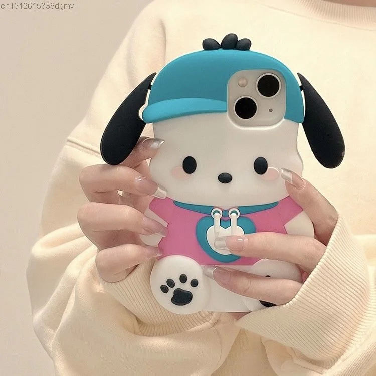 Sanrio Kawaii Pochacco 3D Anime Phone Case IPhone 14 7 8 Plus 13 12 Mini Y2k Cute Cover Iphone 11 Pro Xs Max Aesthetic Case Y 2k